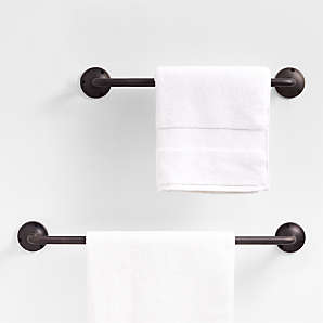 Antique Brass Porcelain Base Bathroom Accessories Hardware Set Towel Rack