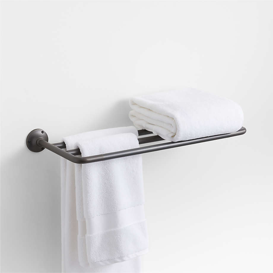 Classic Round Brushed Bronze Wall-Mounted Bathroom Towel Rack