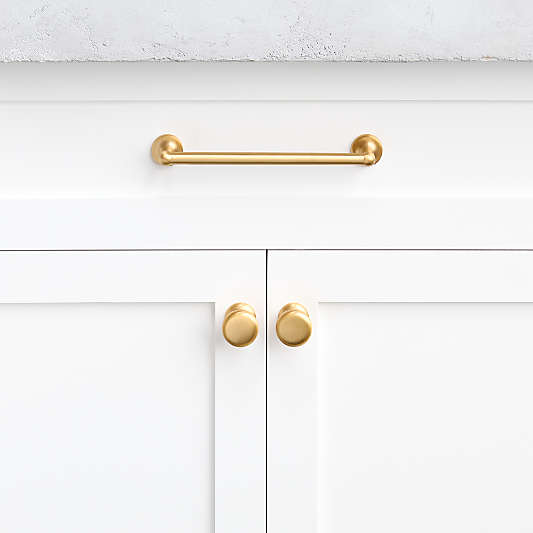 Classic 6" Round Brushed Brass Cabinet Drawer Bar Pull