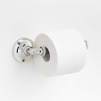 Classic Round Brushed Nickel Wall-Mounted Toilet Paper Holder + Reviews