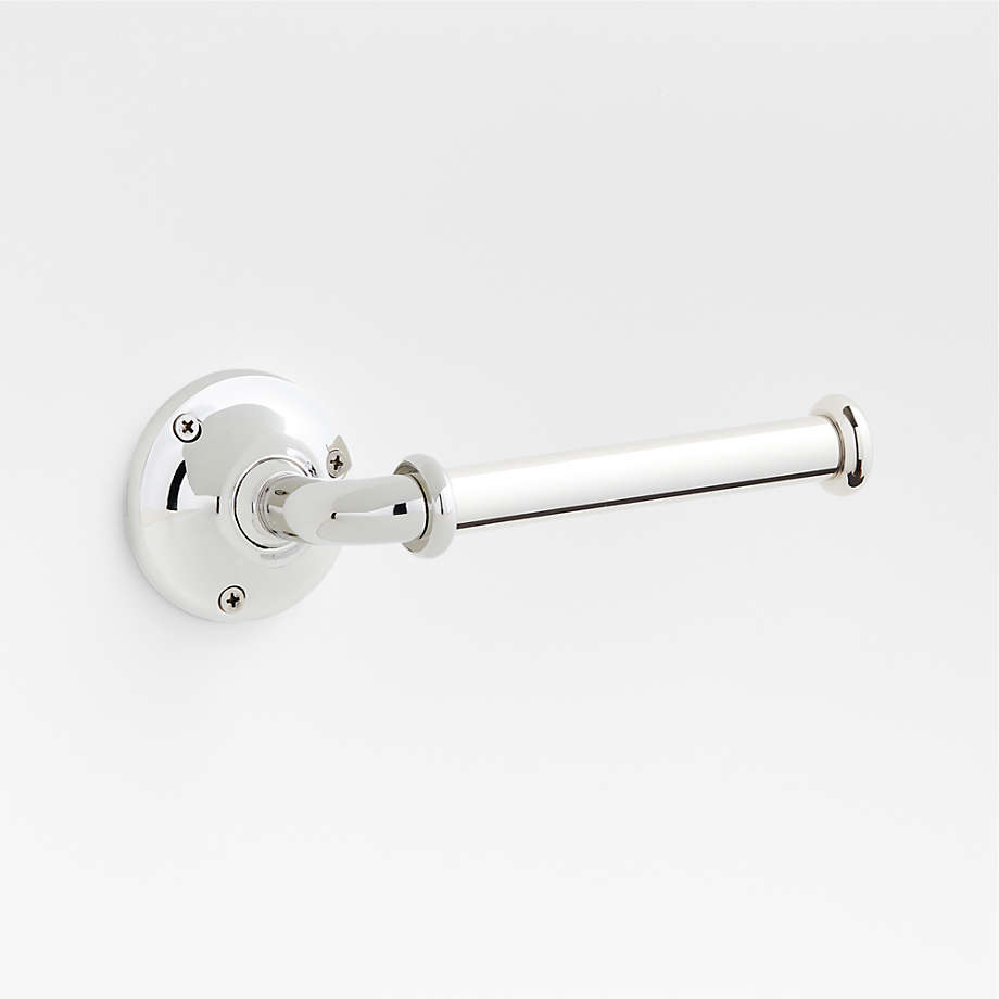Classic Round Brushed Nickel Wall-Mounted Toilet Paper Holder +