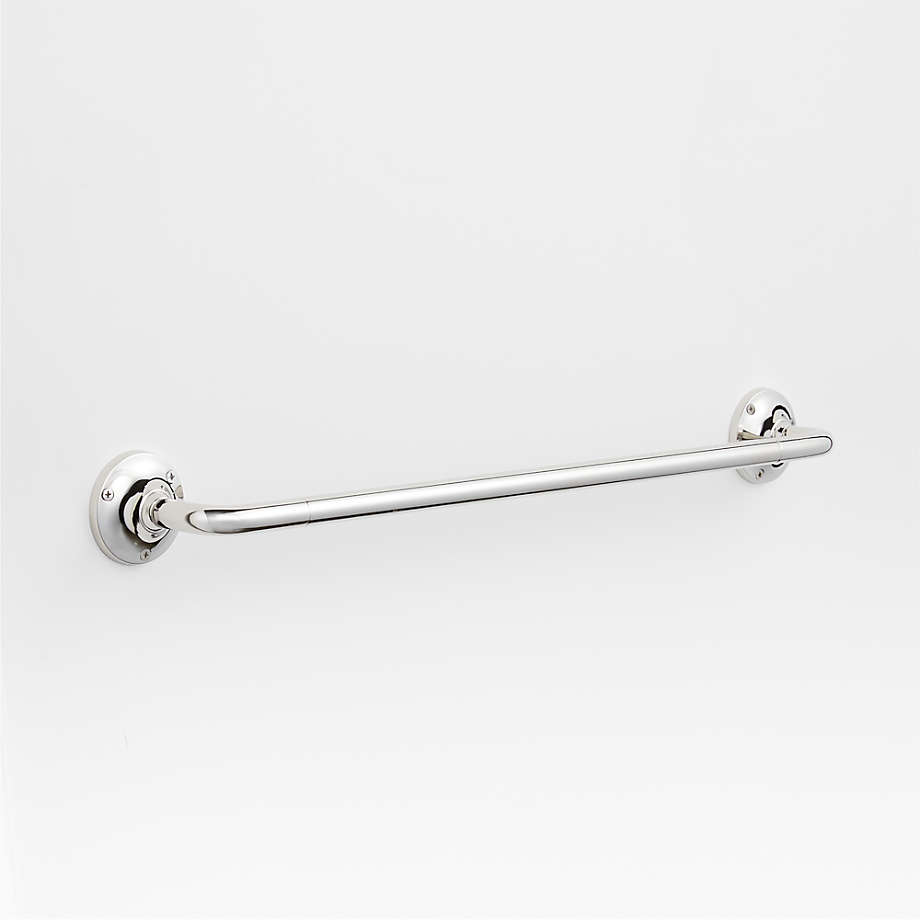 Classic Round Polished Chrome Bath Towel Bar 24" Crate & Barrel Canada