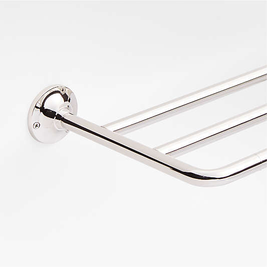 Classic Round Polished Chrome Wall-Mounted Bathroom Towel Rack