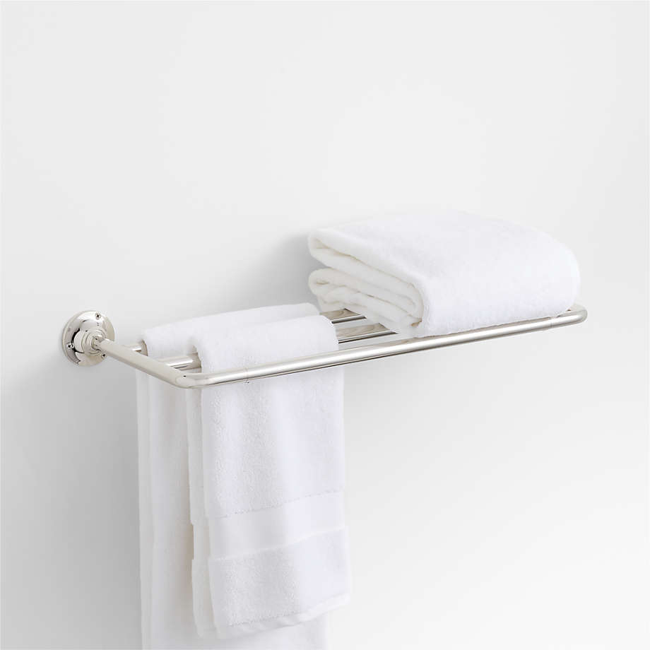 Classic Round Polished Chrome Wall-Mounted Bathroom Towel Rack
