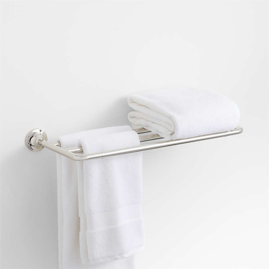 Classic Round Polished Chrome Wall-Mounted Bathroom Towel Rack ...