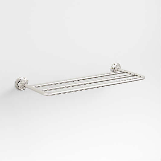 Classic Round Polished Chrome Wall-Mounted Bathroom Towel Rack