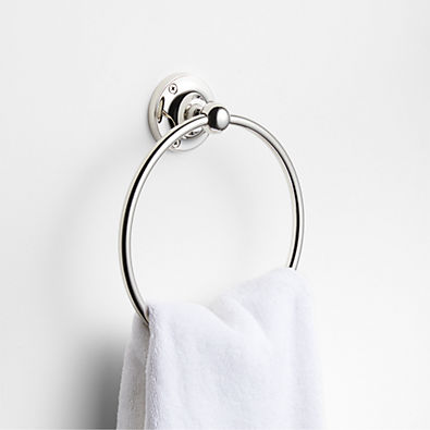 View Classic Round Polished Chrome Bathroom Hand Towel Ring details