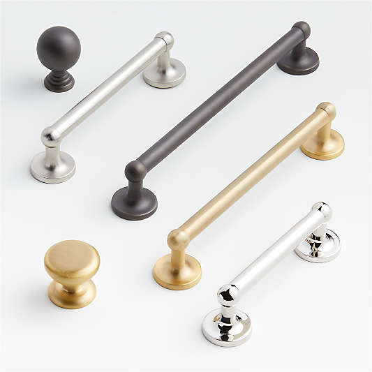 Classic Round Brushed Brass Cabinet Drawer Bar Pulls