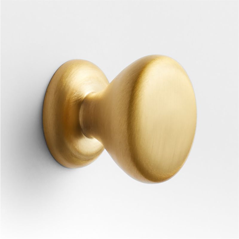 Classic Round Brushed Brass Cabinet Knob