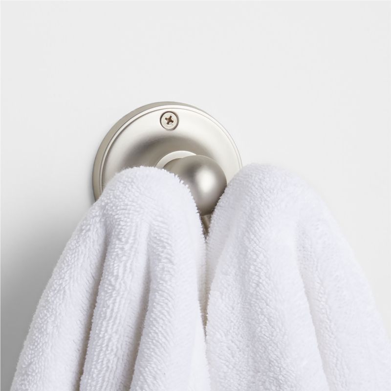 Classic Round Brushed Nickel Bathroom Towel Hook