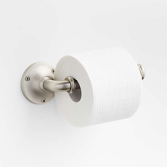 Classic Round Brushed Nickel Wall-Mounted Toilet Paper Holder