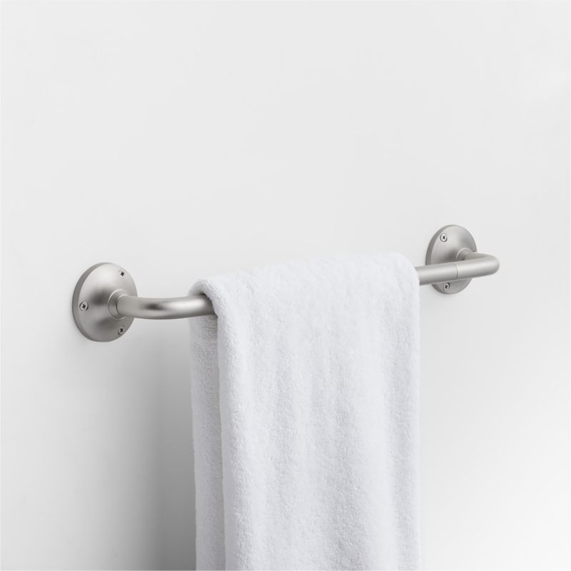 Classic Round Brushed Nickel Bath Towel Bar 18"