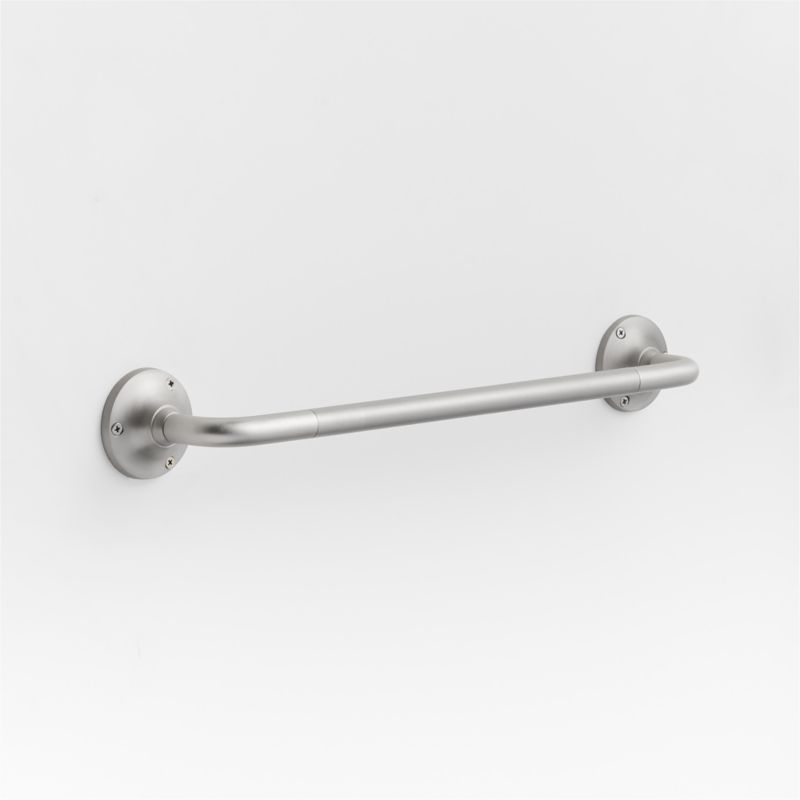 Classic Round Brushed Nickel Bath Towel Bar 18"