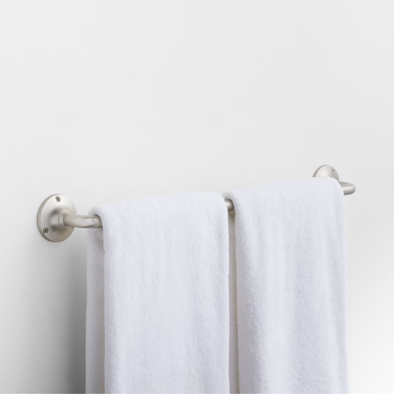 Classic Round Brushed Nickel Bath Towel Bar 24" - image 3 of 4