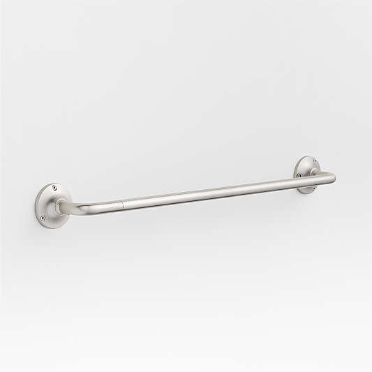 Classic Round Brushed Nickel Bath Towel Bar 24"