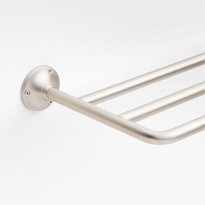 Classic Round Brushed Nickel Wall-Mounted Bathroom Towel Rack