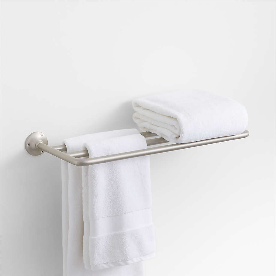 Classic Round Brushed Nickel Wall-Mounted Bathroom Towel Rack