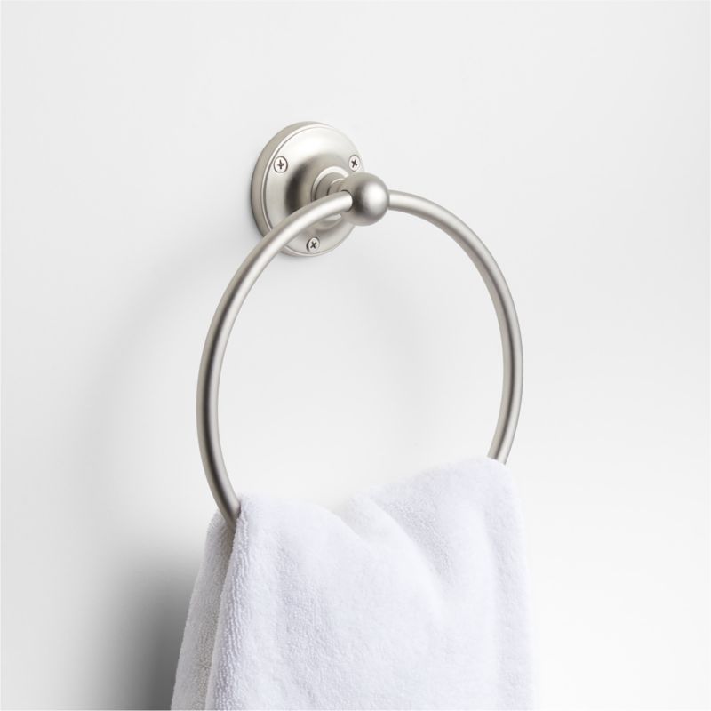 Classic Round Brushed Nickel Bathroom Hand Towel Ring