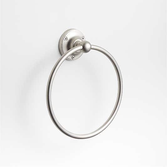 Classic Round Brushed Nickel Bathroom Hand Towel Ring