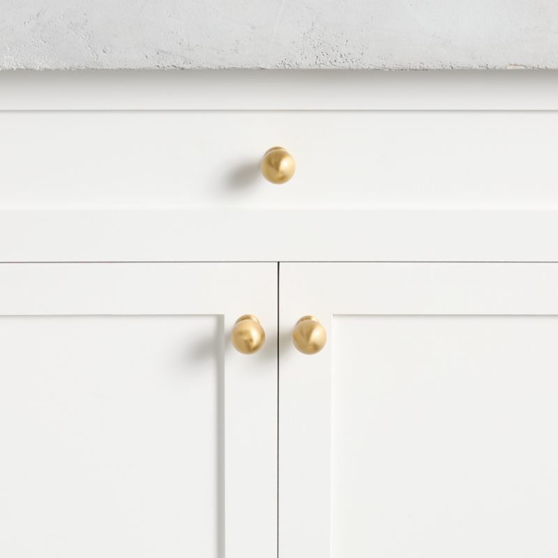Classic Sphere Brushed Brass Cabinet Knob