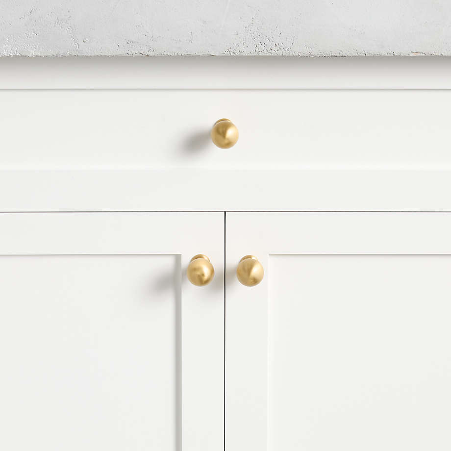 Classic Round Brushed Brass Cabinet Knob + Reviews
