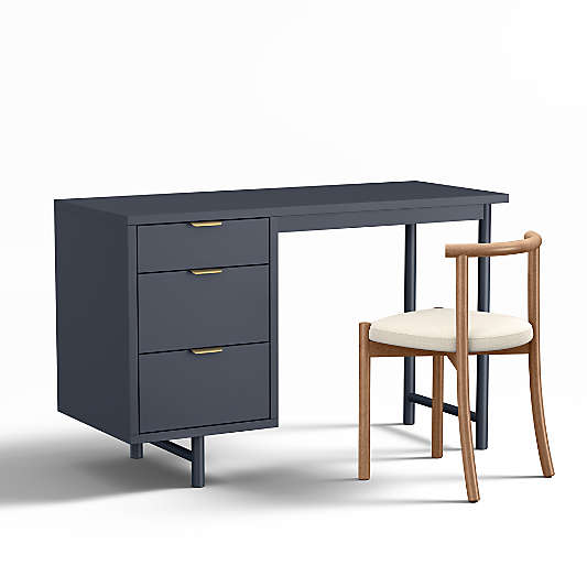 Classic Wood and Upholstered Kids Desk Chair