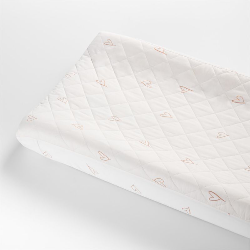 Clay Heart Organic Cotton Baby Changing Pad Cover by Leanne Ford