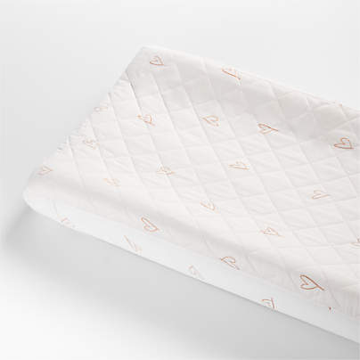 Clay Heart Organic Cotton Baby Changing Pad Cover by Leanne Ford