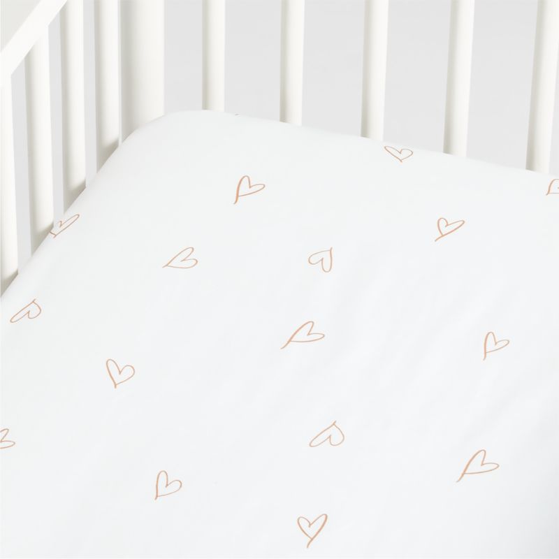 Clay Heart Organic Cotton Baby Crib Fitted Sheet by Leanne Ford