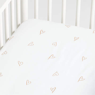 Clay Heart Organic Cotton Baby Crib Fitted Sheet by Leanne Ford