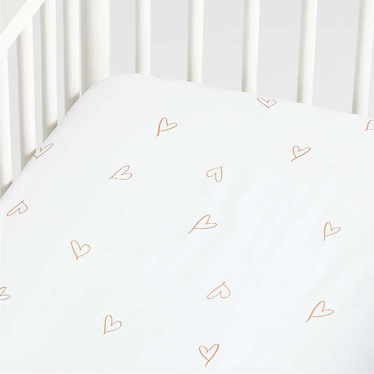 Clay Heart Organic Cotton Baby Crib Fitted Sheet by Leanne Ford