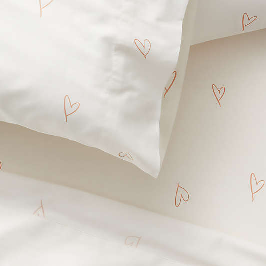 Clay Heart Organic Cotton Kids Queen Sheet Set by Leanne Ford