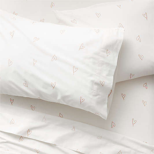 Clay Heart Organic Cotton Kids Queen Sheet Set by Leanne Ford