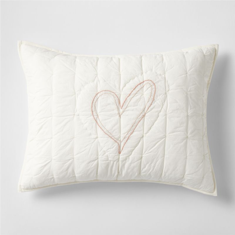 Clay Heart Organic Cotton Kids Quilt Sham by Leanne Ford