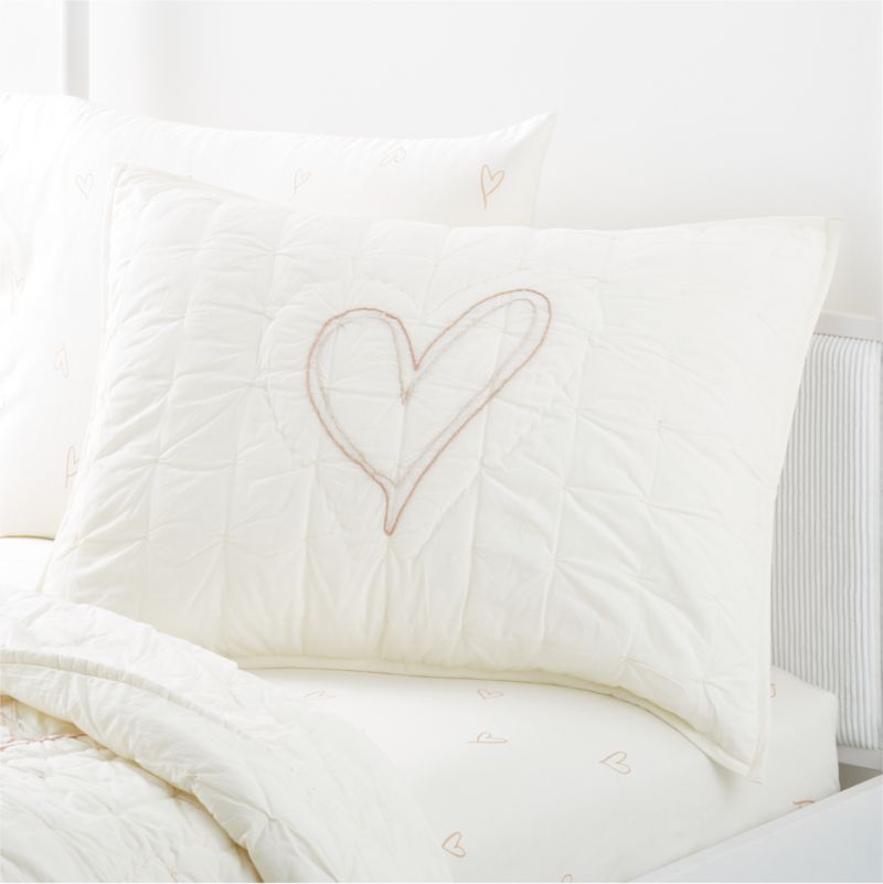Clay Heart Organic Cotton Kids Quilt Sham by Leanne Ford