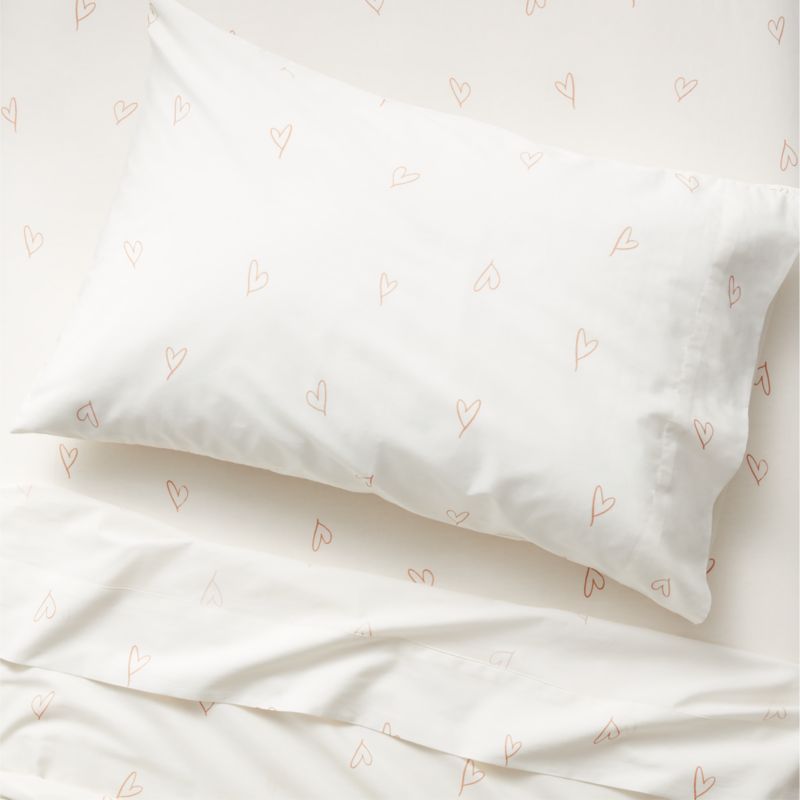 Clay Heart Organic Cotton Kids Pillowcase by Leanne Ford