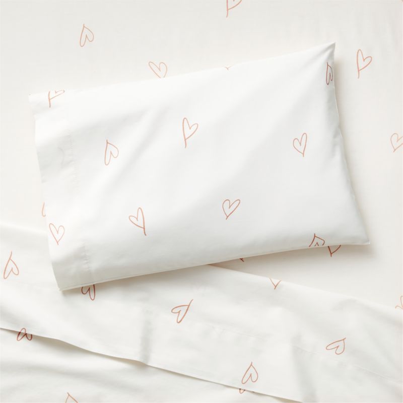 Clay Heart Organic Cotton Toddler Sheet Set by Leanne Ford