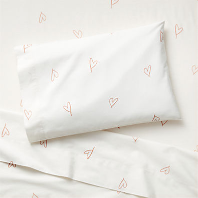 View Clay Heart Organic Cotton Toddler Sheet Set by Leanne Ford details