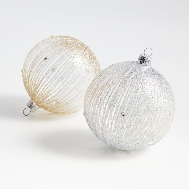 Glittered Glass Ball Christmas Tree Ornaments - image 0 of 3