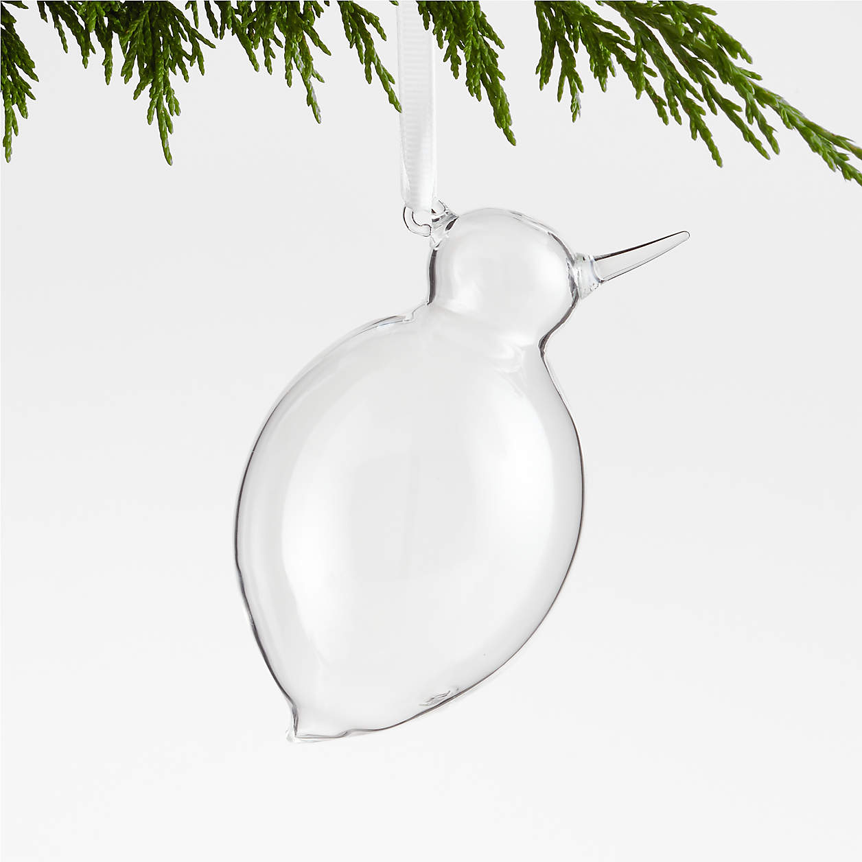 Small Clear Glass Bird Christmas Tree Ornament + Reviews Crate & Barrel