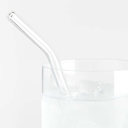 Clear Glass Straws, Set of 4