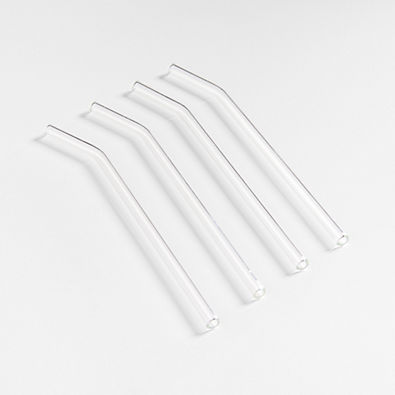 View Clear Glass Straws, Set of 4 details