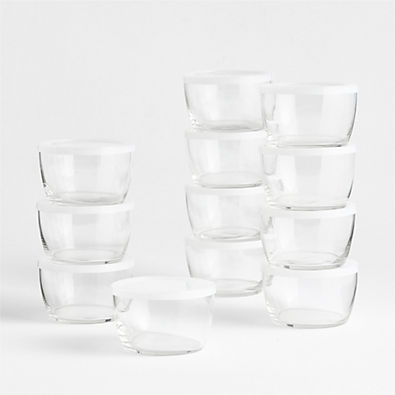 View Clear Glass Bowl with Lid Set of 12 details