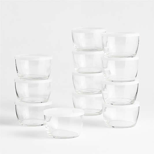 Clear Glass Bowl with Lid Set of 12