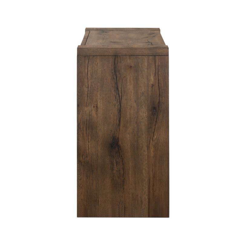 Cleave 63" Rectangular Brown Oak Wood Storage Console Table