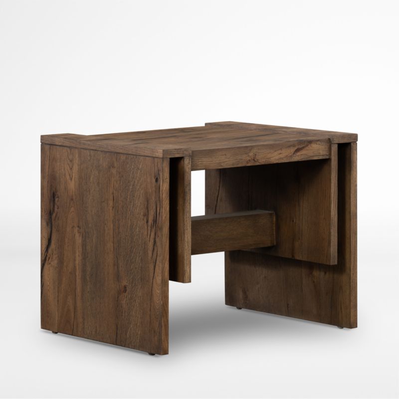 Cleave Oak Wood End Table | Crate & Barrel
