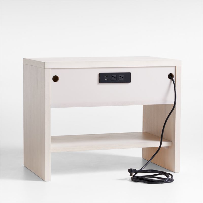 Clemente Whitewashed Ash Nightstand with Power - image 10 of 12