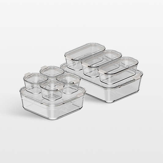cliik Stack Cream 18-Piece Glass Food Storage Container Set