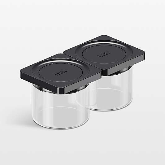 Cliik Home Small Black 2-Pack Press Glass Canisters