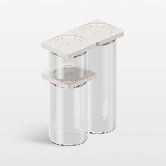 cliik Cream Family Pack Press Glass Canisters